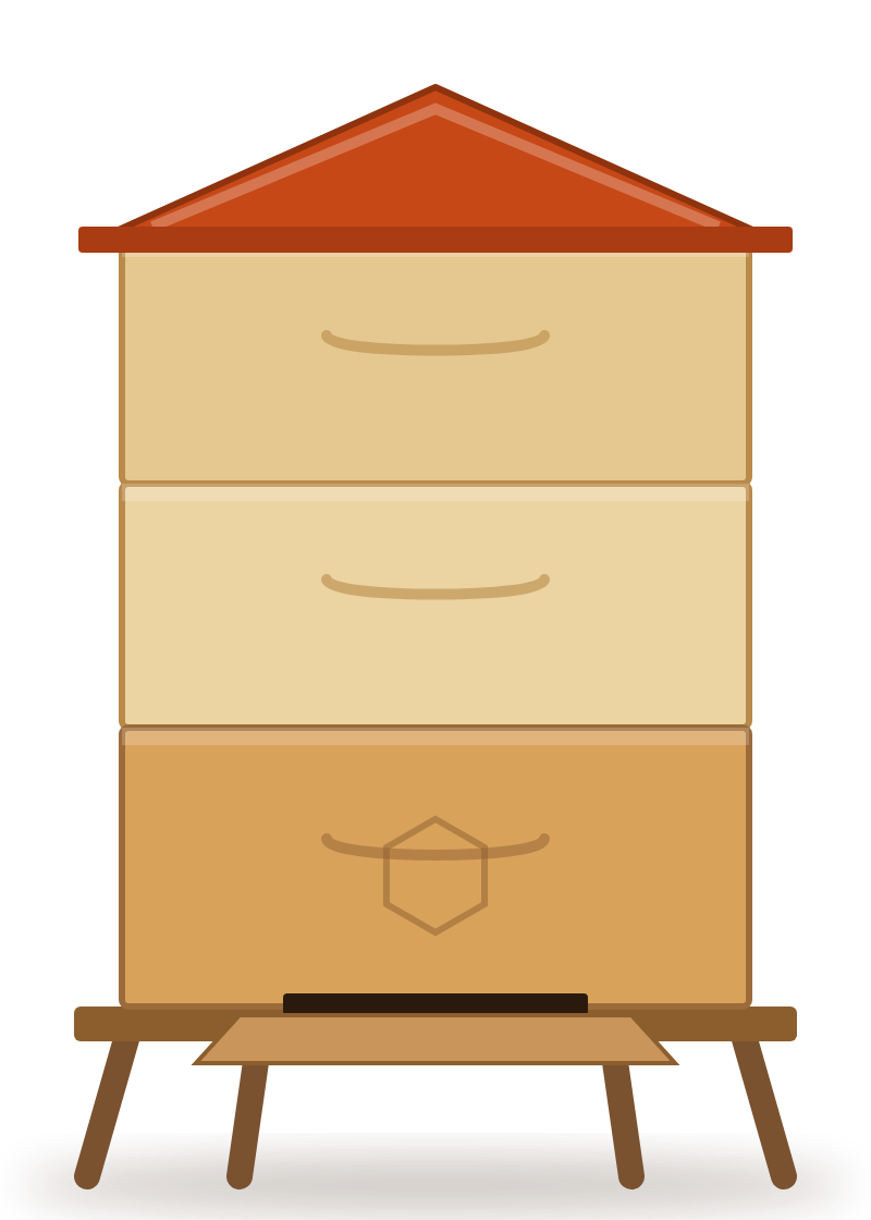 A painted hive on its stand