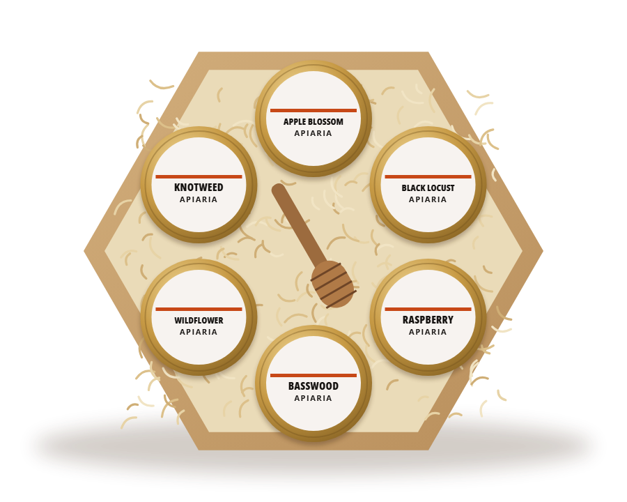 The Hive Six gift box seen from above