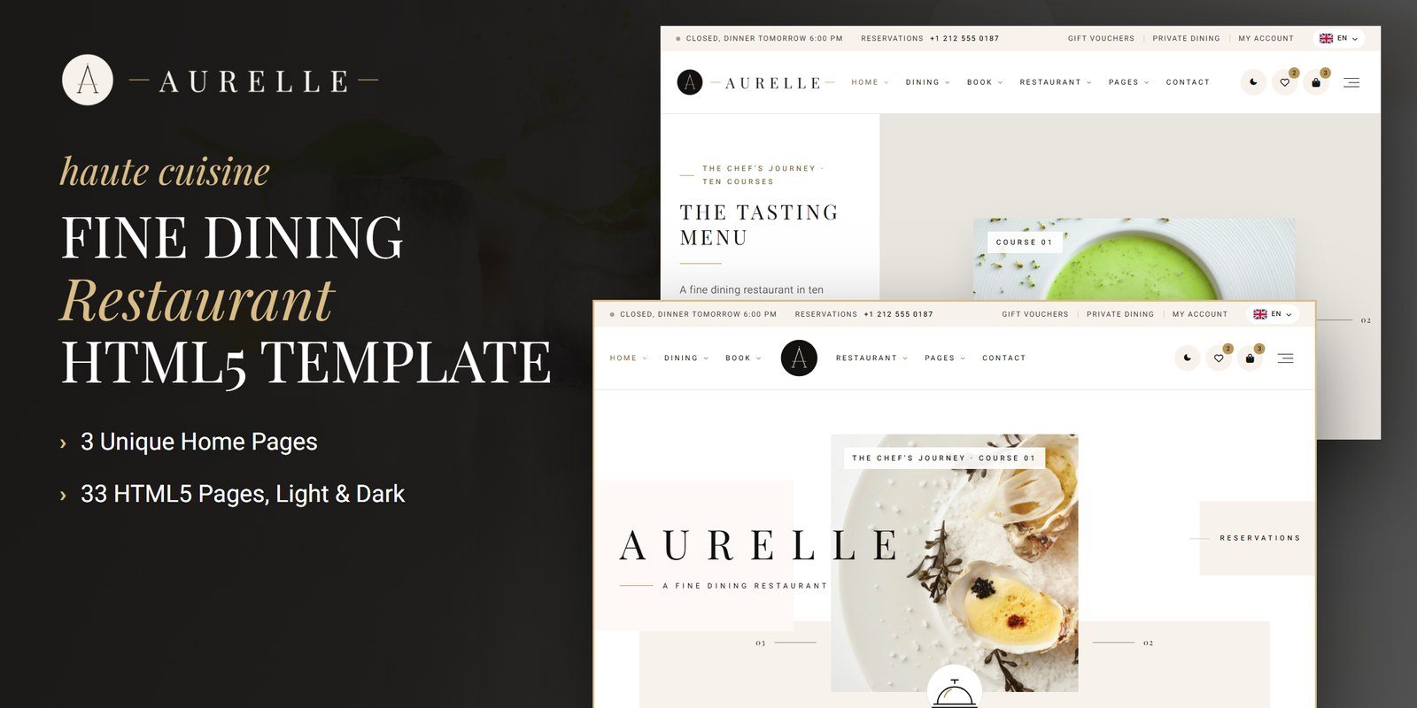 Aurelle template home pages