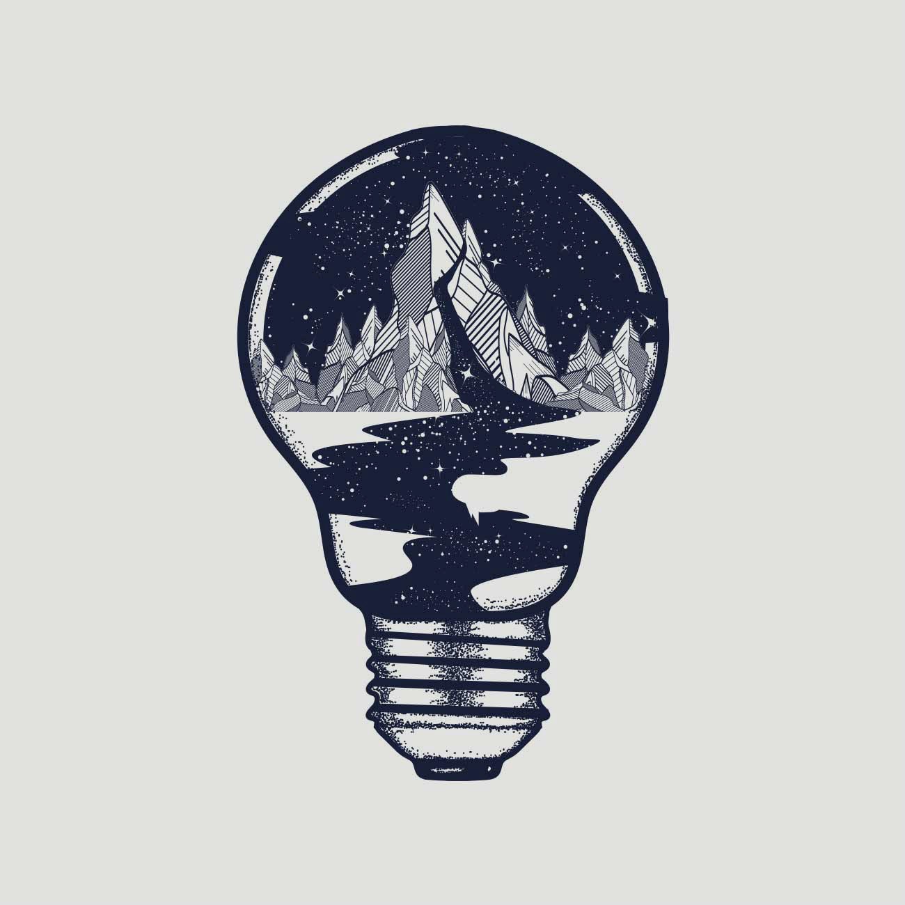 Mountain In A Bulb, a flash design