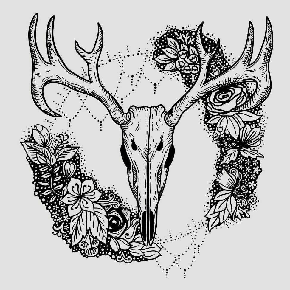 Deer Skull, a flash design