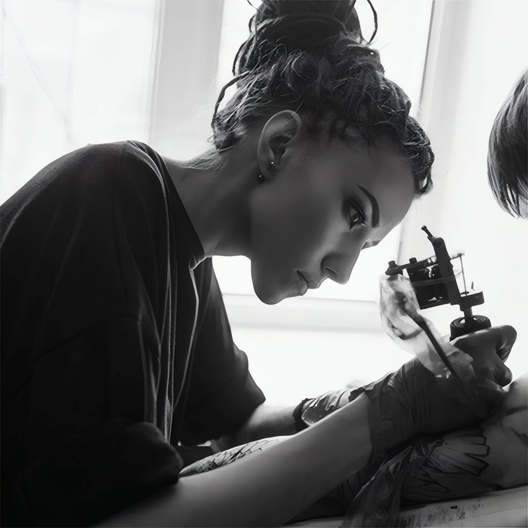 Lena Voss, Tattoo Artist, Fine Line