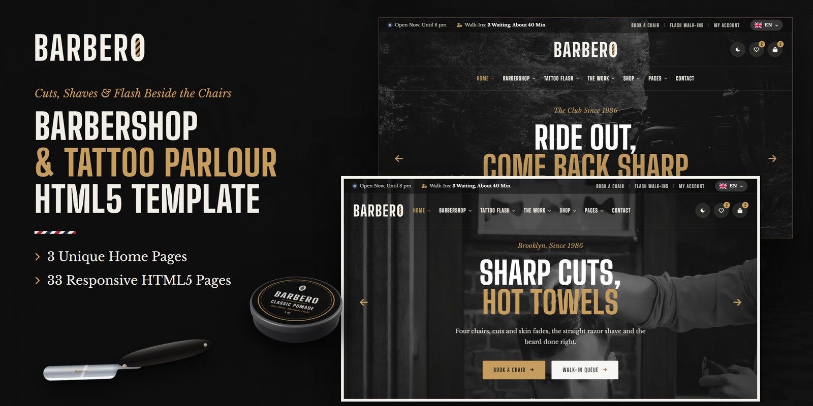 Barbero template home pages