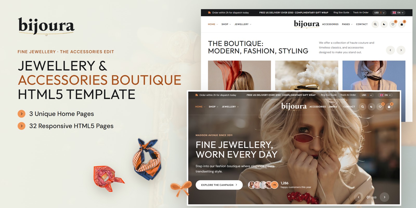 Bijoura template home pages