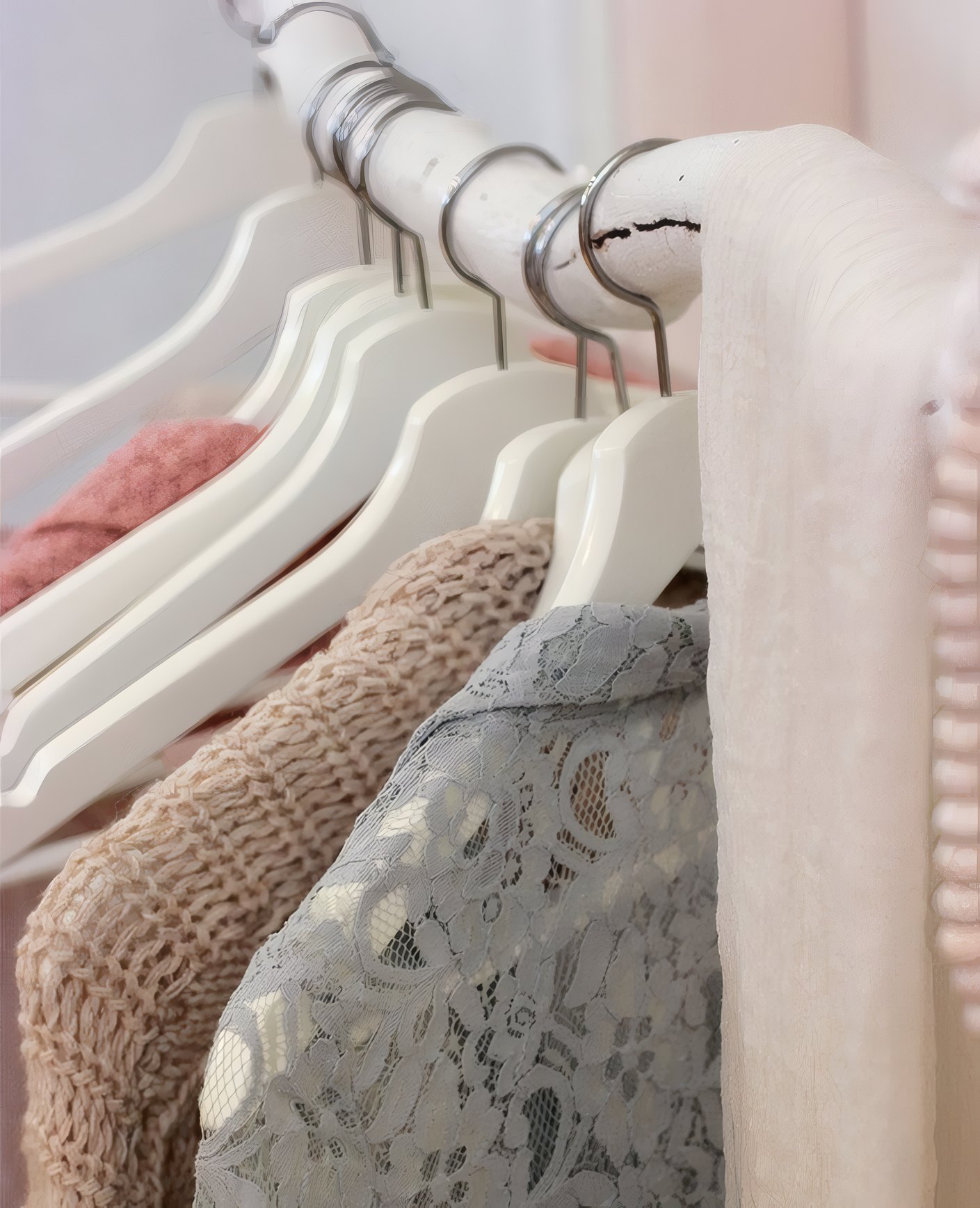 Knits hanging on a rail