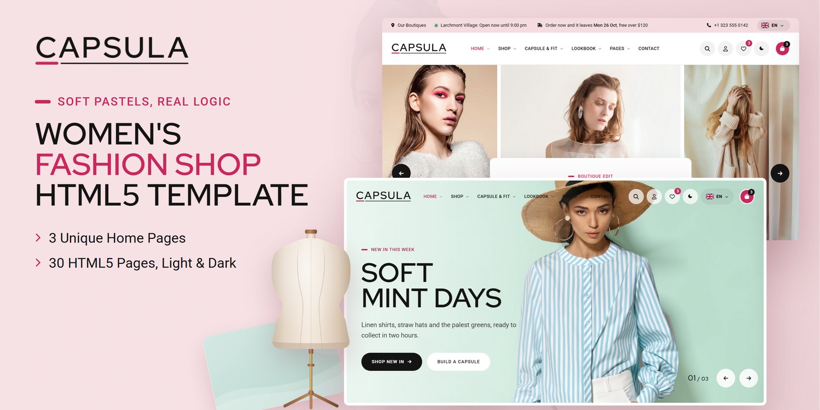 Capsula template home pages