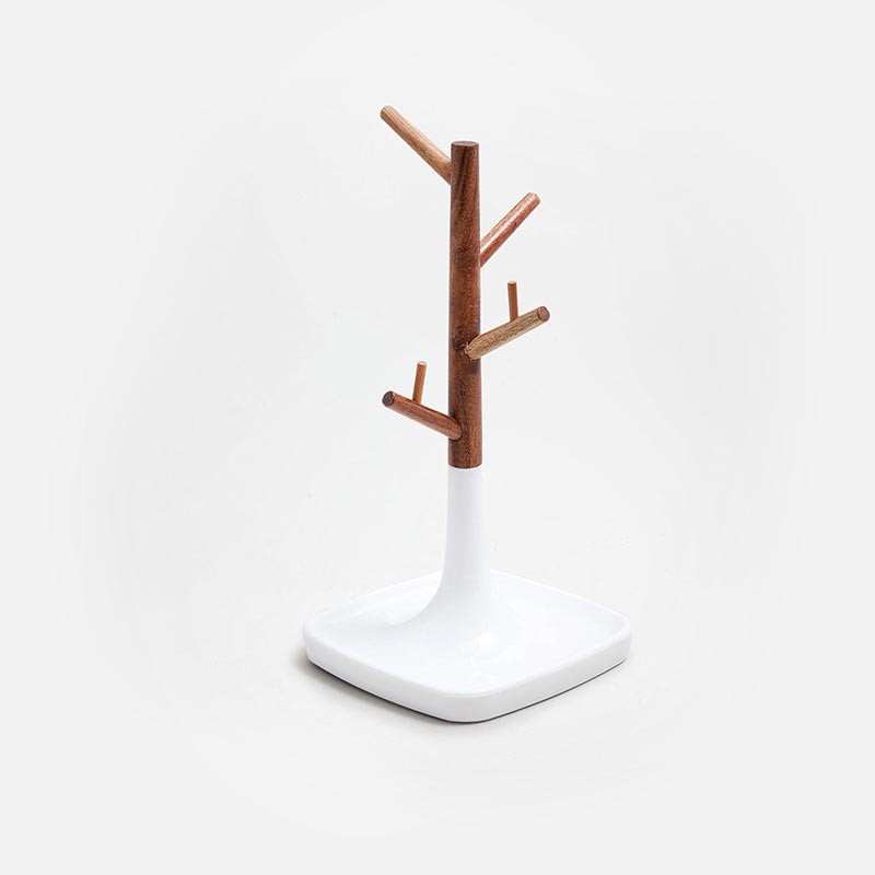 Perch Coat Stand in walnut & white