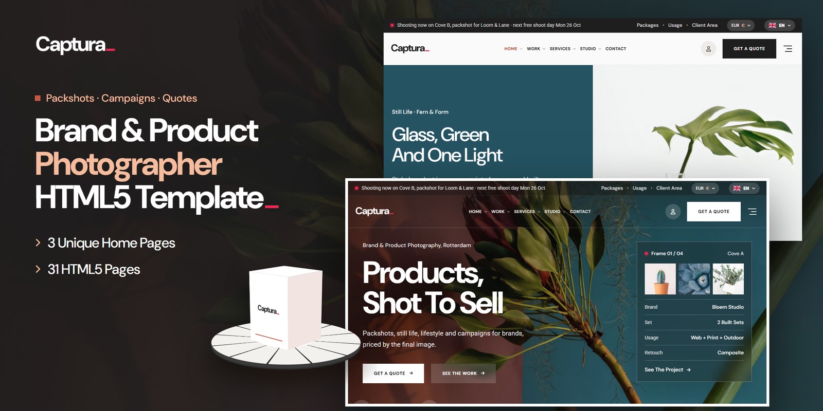 Captura template home pages