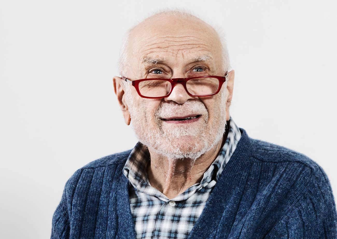 Harold smiling in the lounge