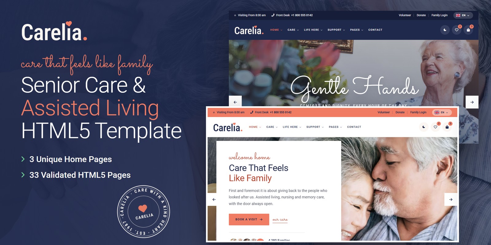 Carelia template home pages