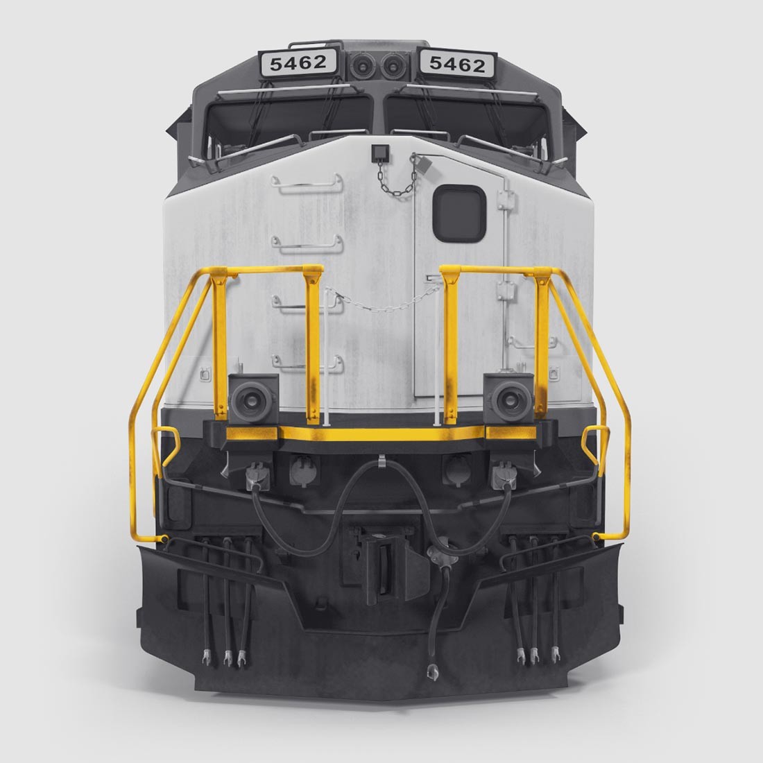 A locomotive seen from the front