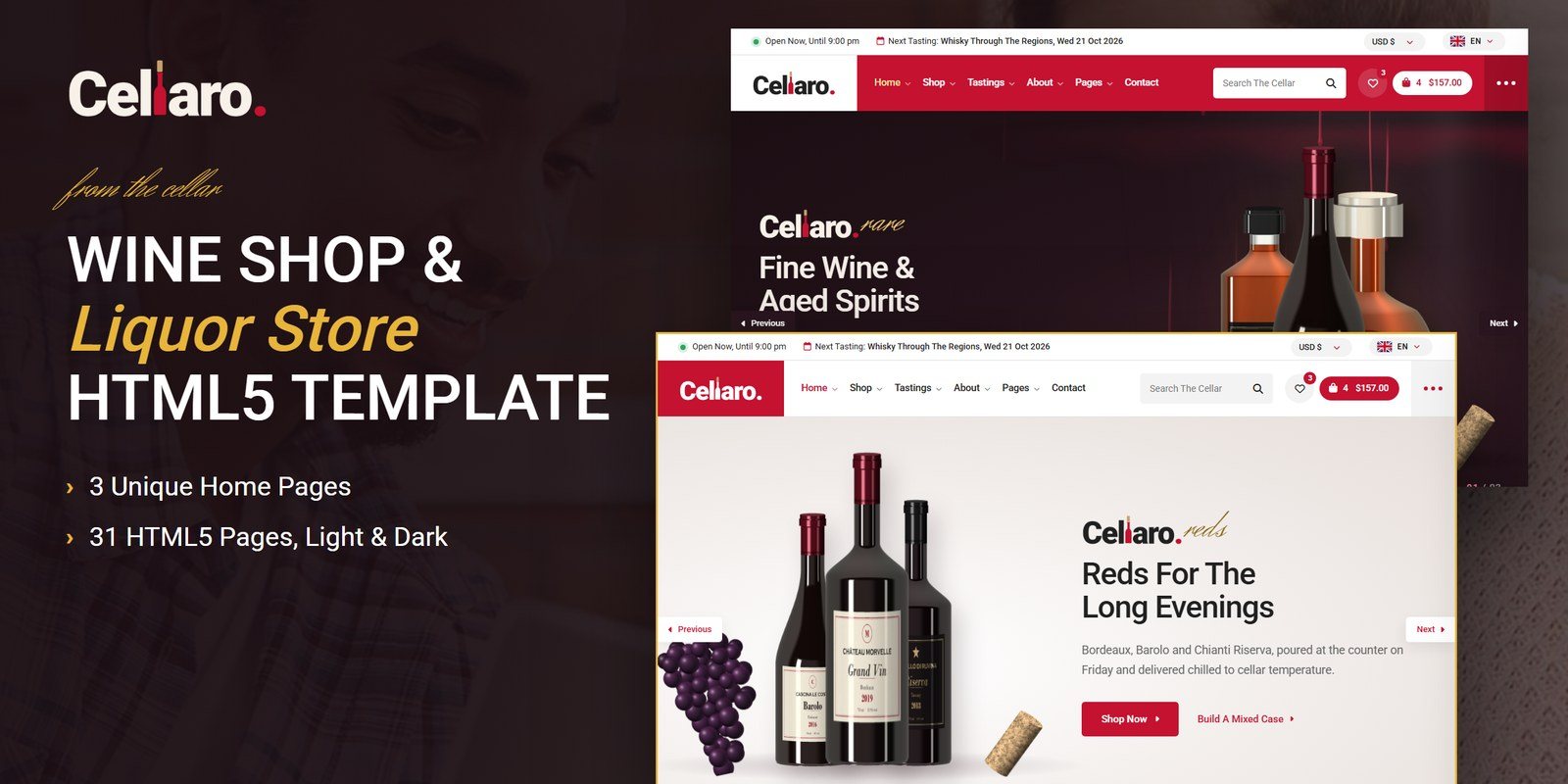 Cellaro template home pages