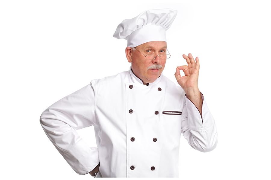 The founder in his chef's whites