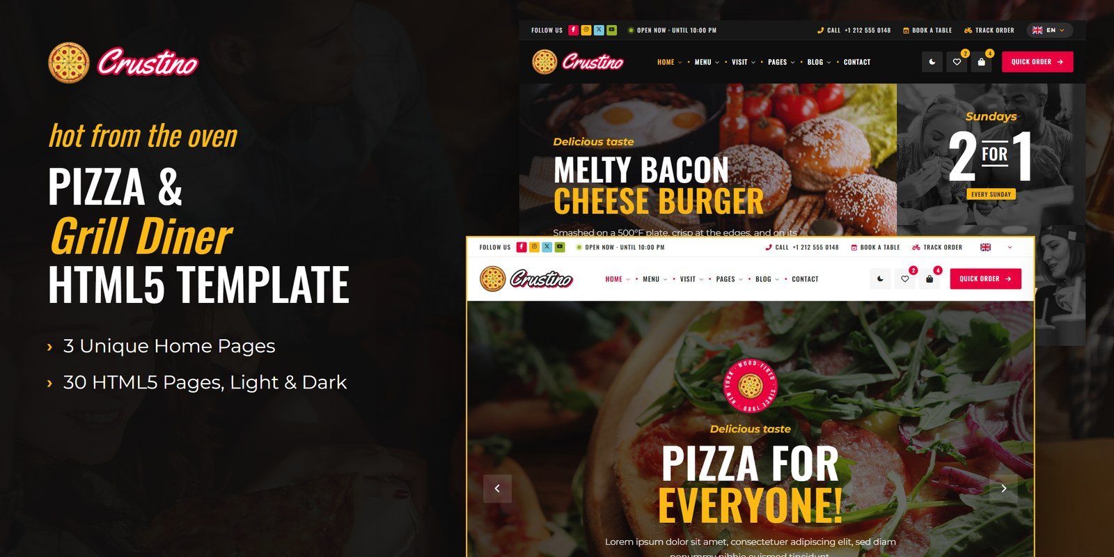 Crustino template home pages