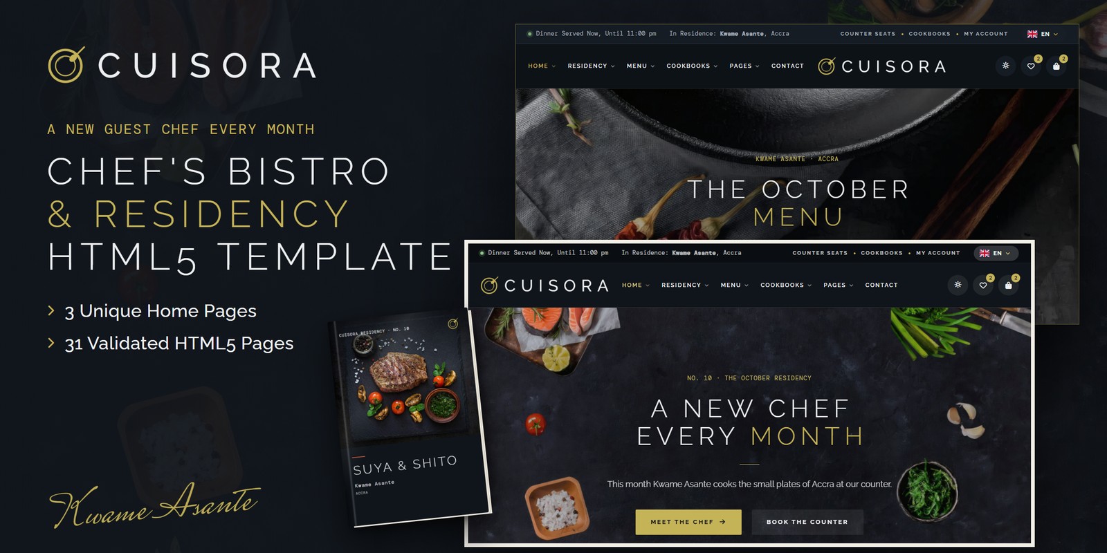 Cuisora template home pages