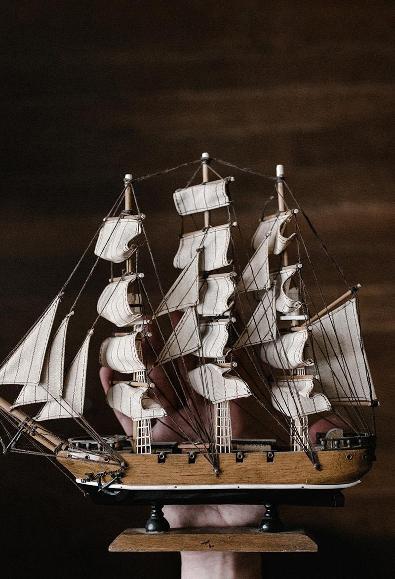 Model Of A Three-Masted Ship, English, Portsmouth