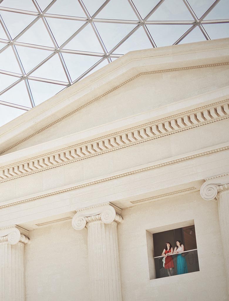The portico under the glass roof