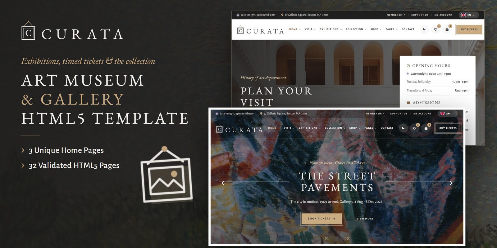 Curata template home pages