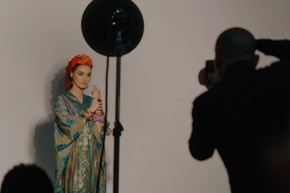 A portrait shoot in Studio Two