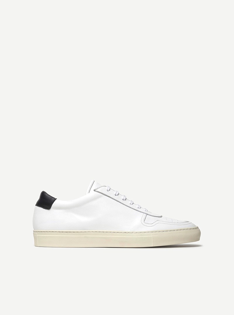 Low Top Leather Sneaker, White