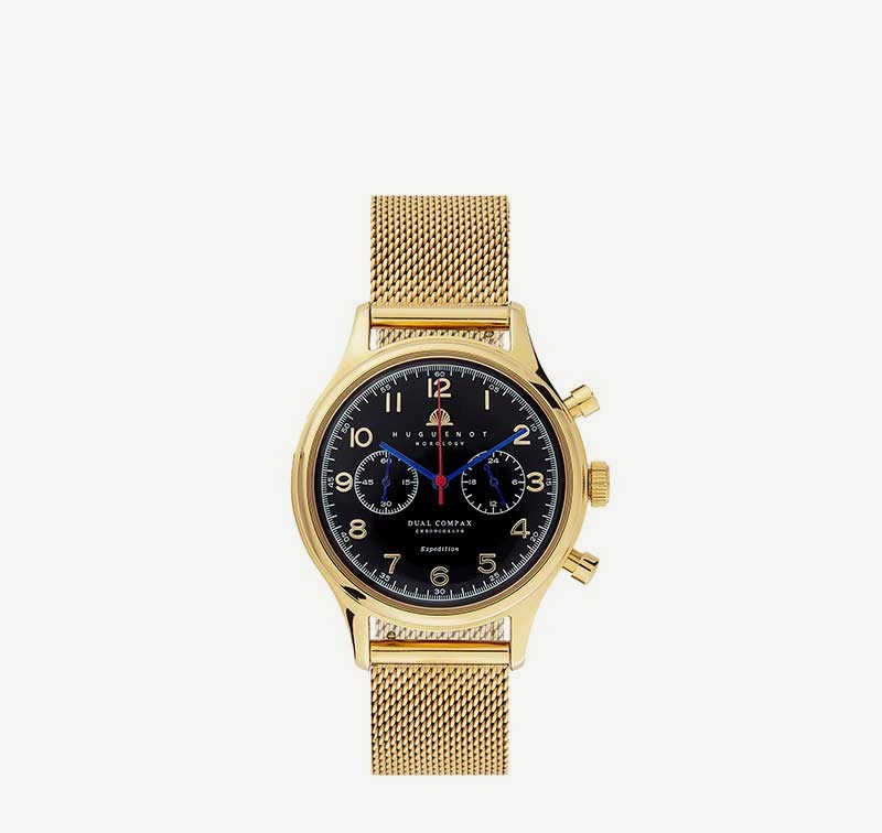 Mesh Chronograph, Gold & Black