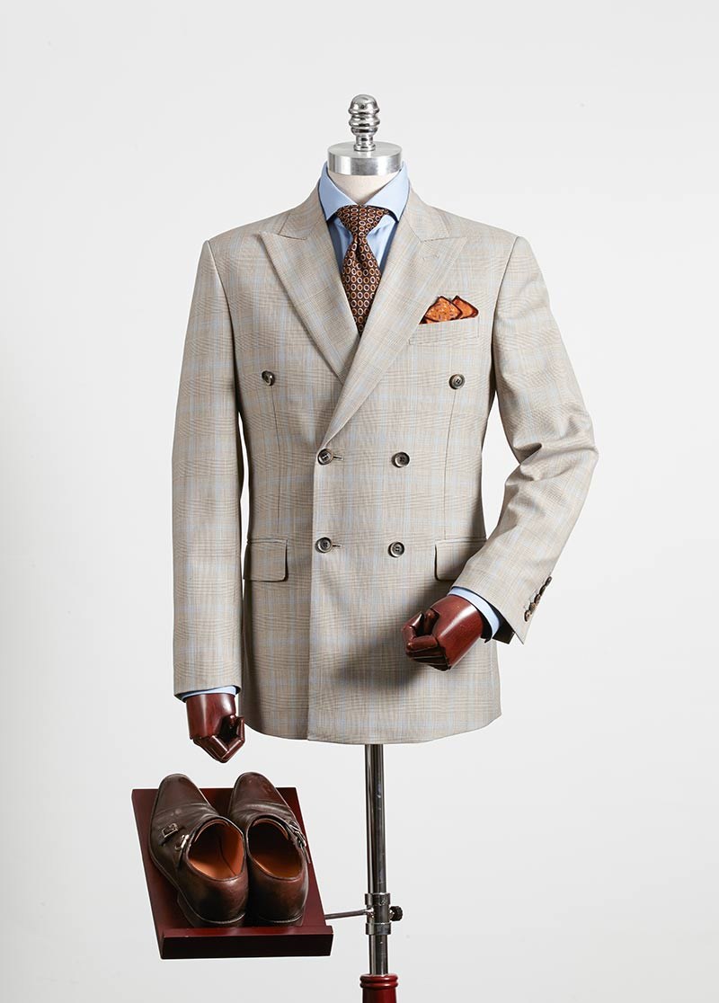 Stone Double-Breasted Suit, Stone