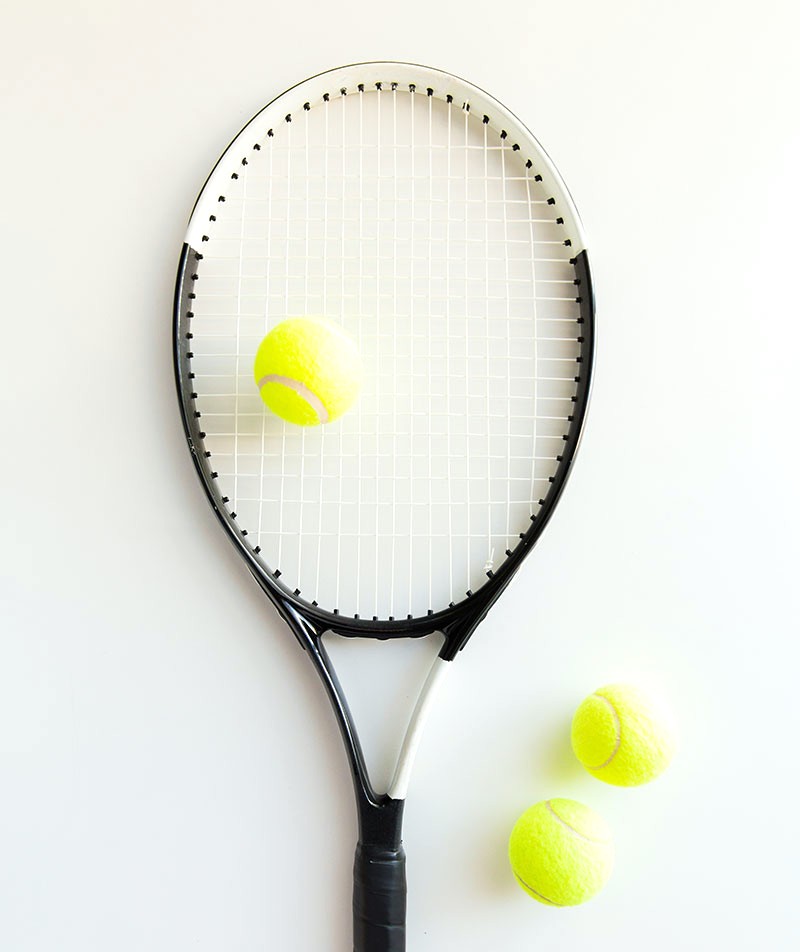 Tennis Racket, White & Black
