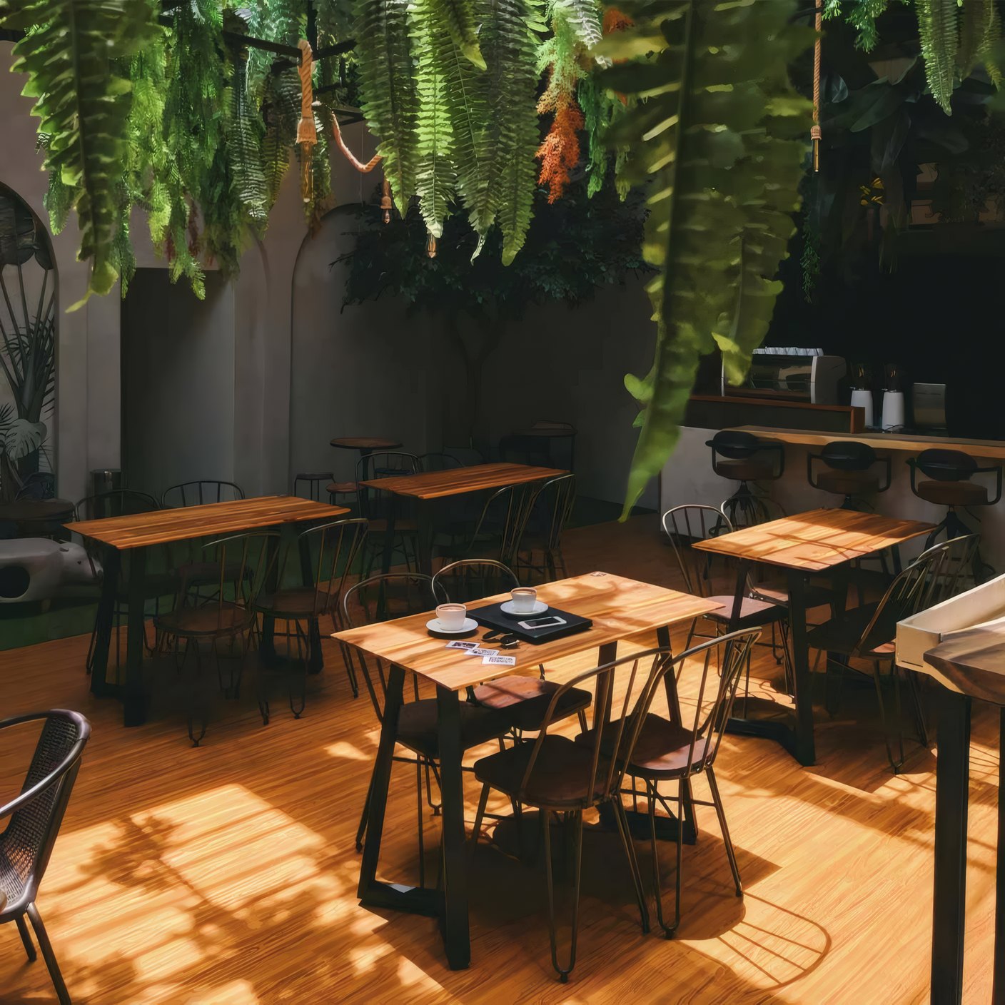 The dining room under the trees