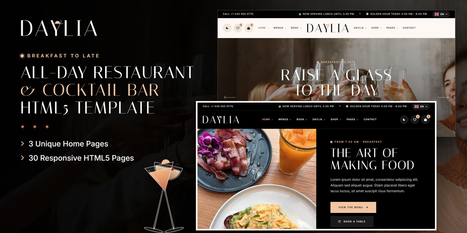 Daylia template home pages