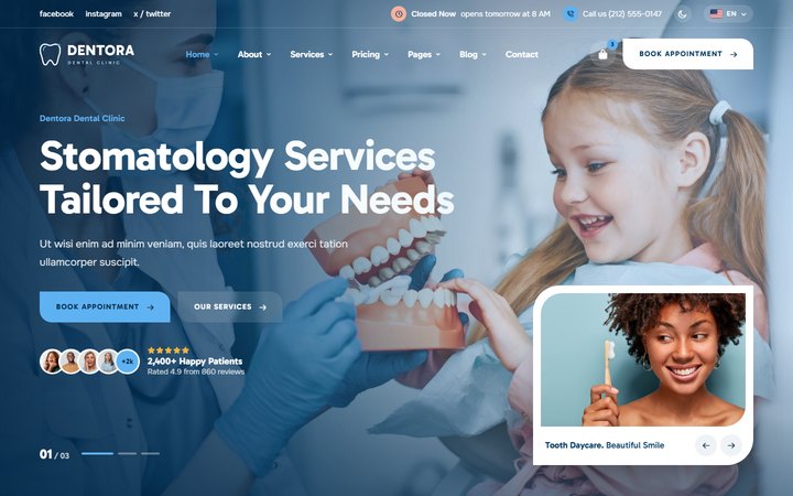 Dental Clinic homepage preview