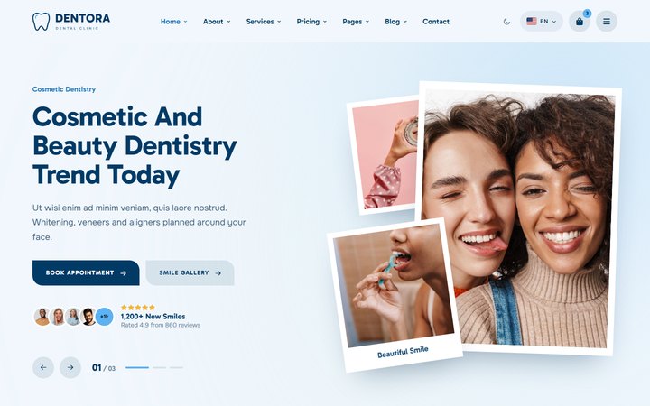 Cosmetic Dentistry homepage preview