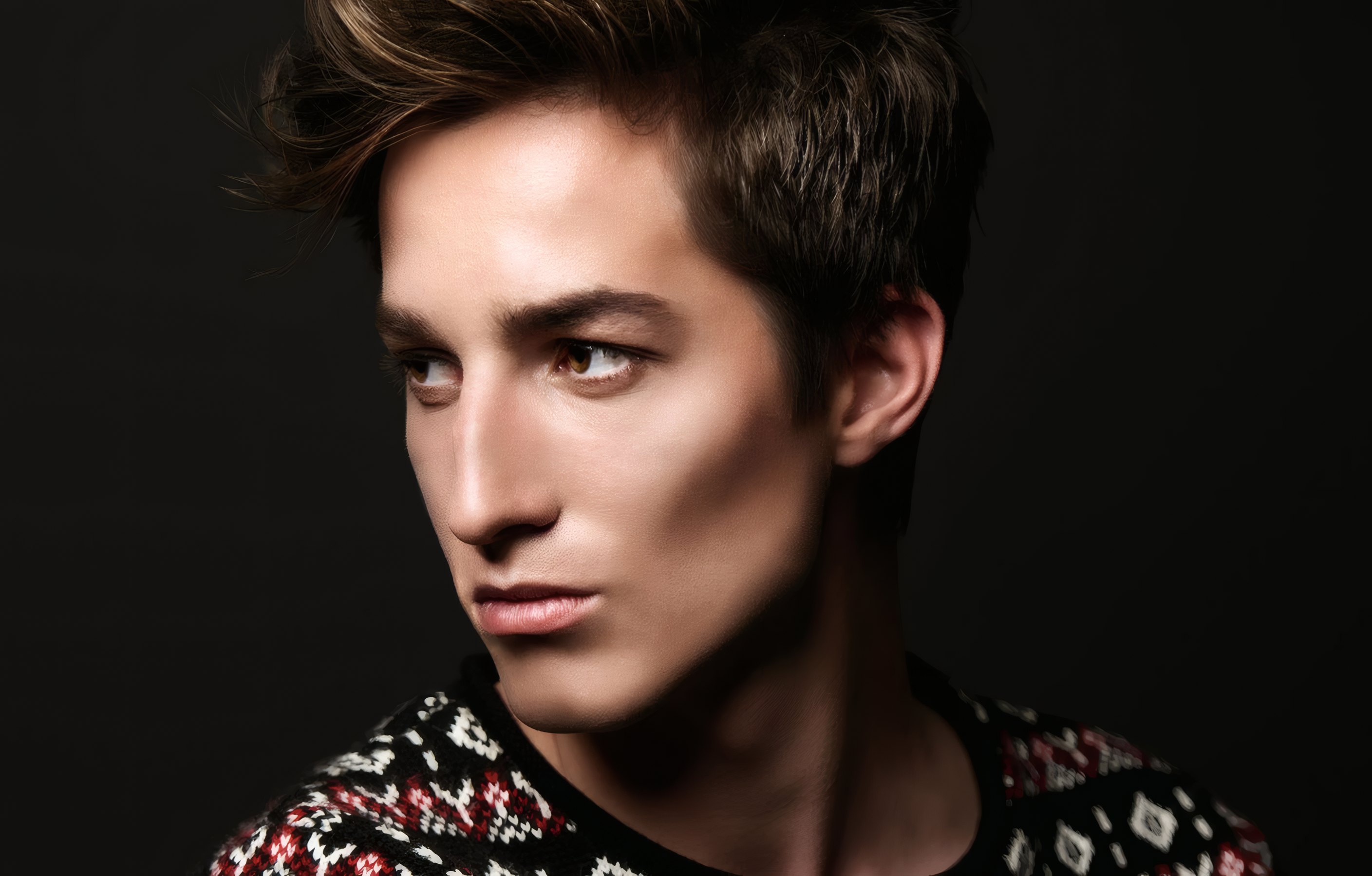 Luca Ferrand looking away, on black