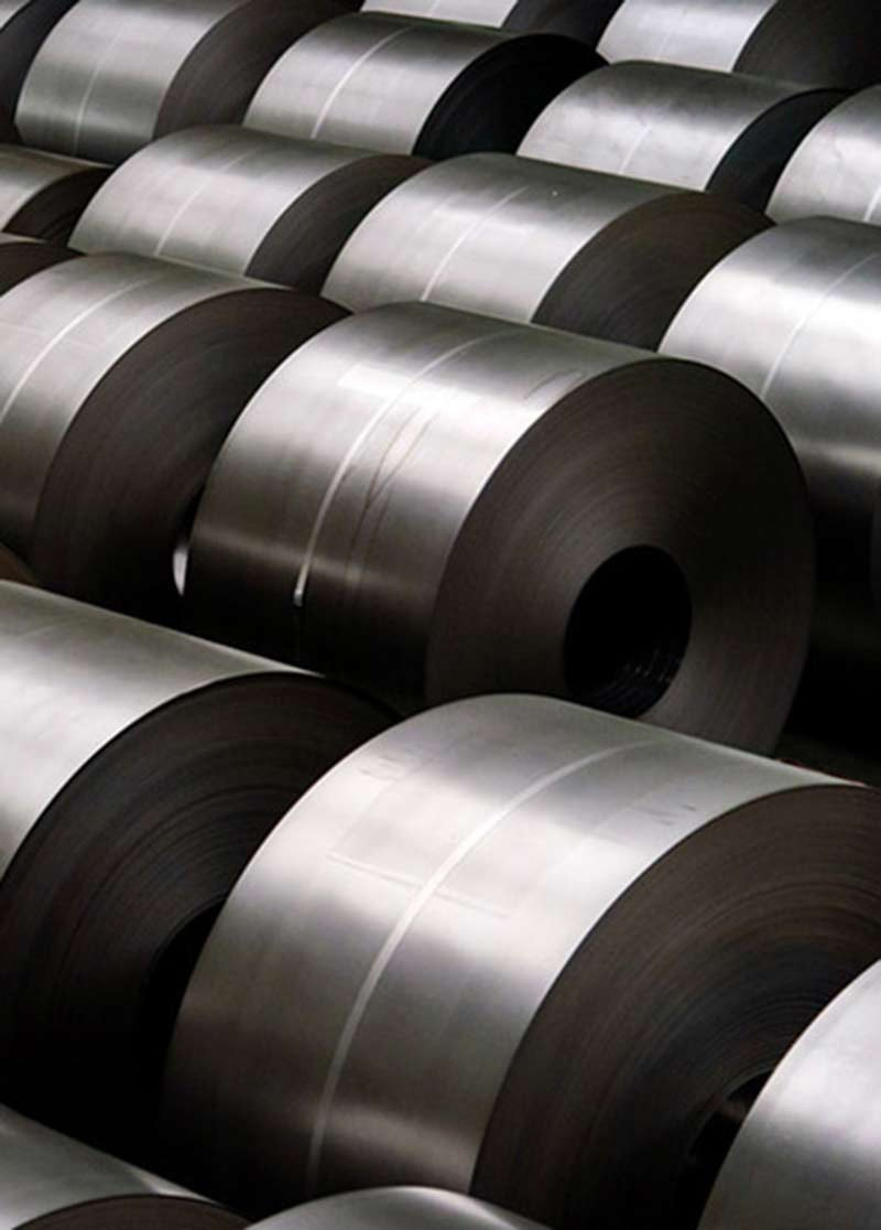 Steel coils in the Pittsburgh yard