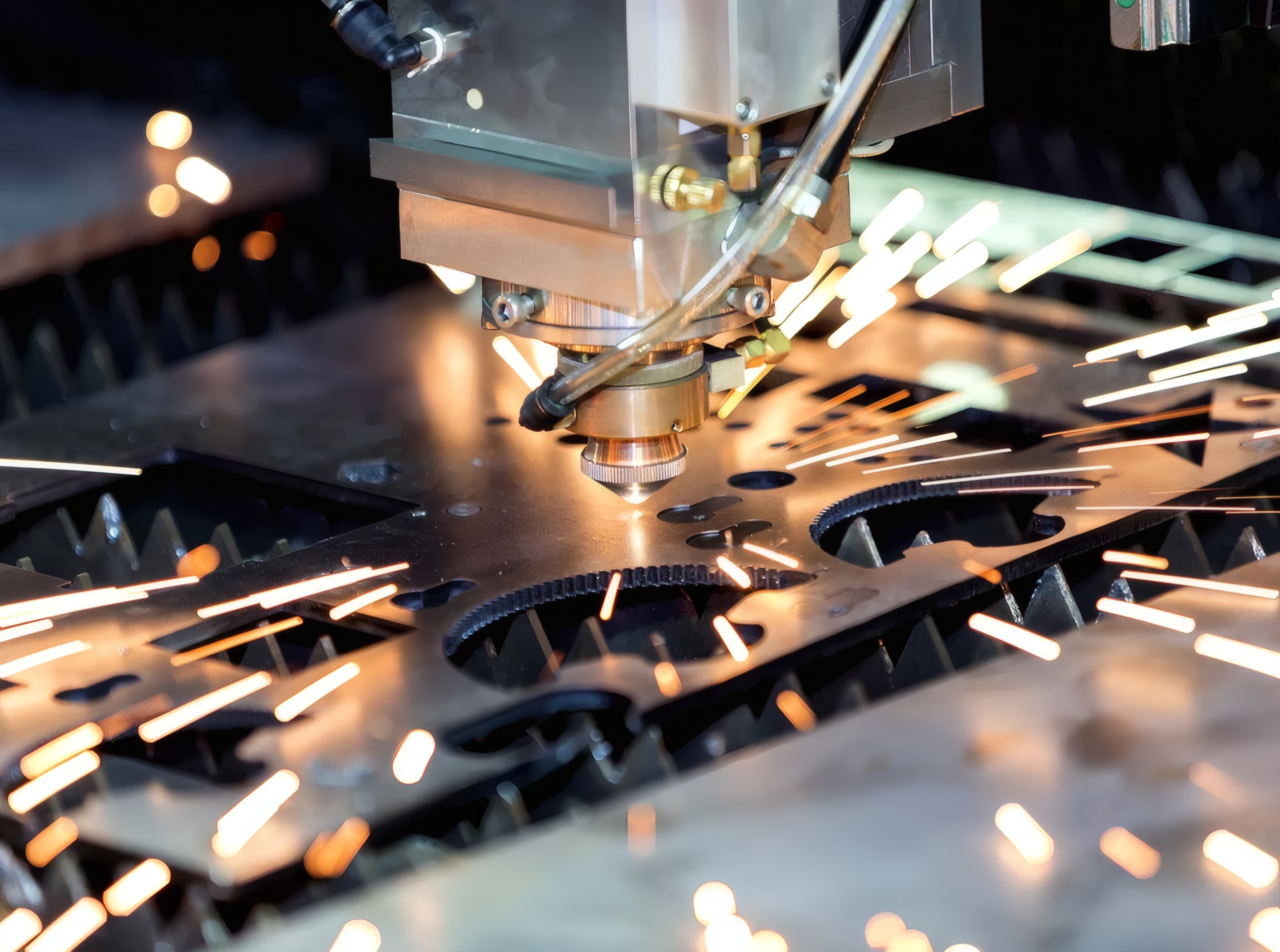 A fibre laser head cutting plate