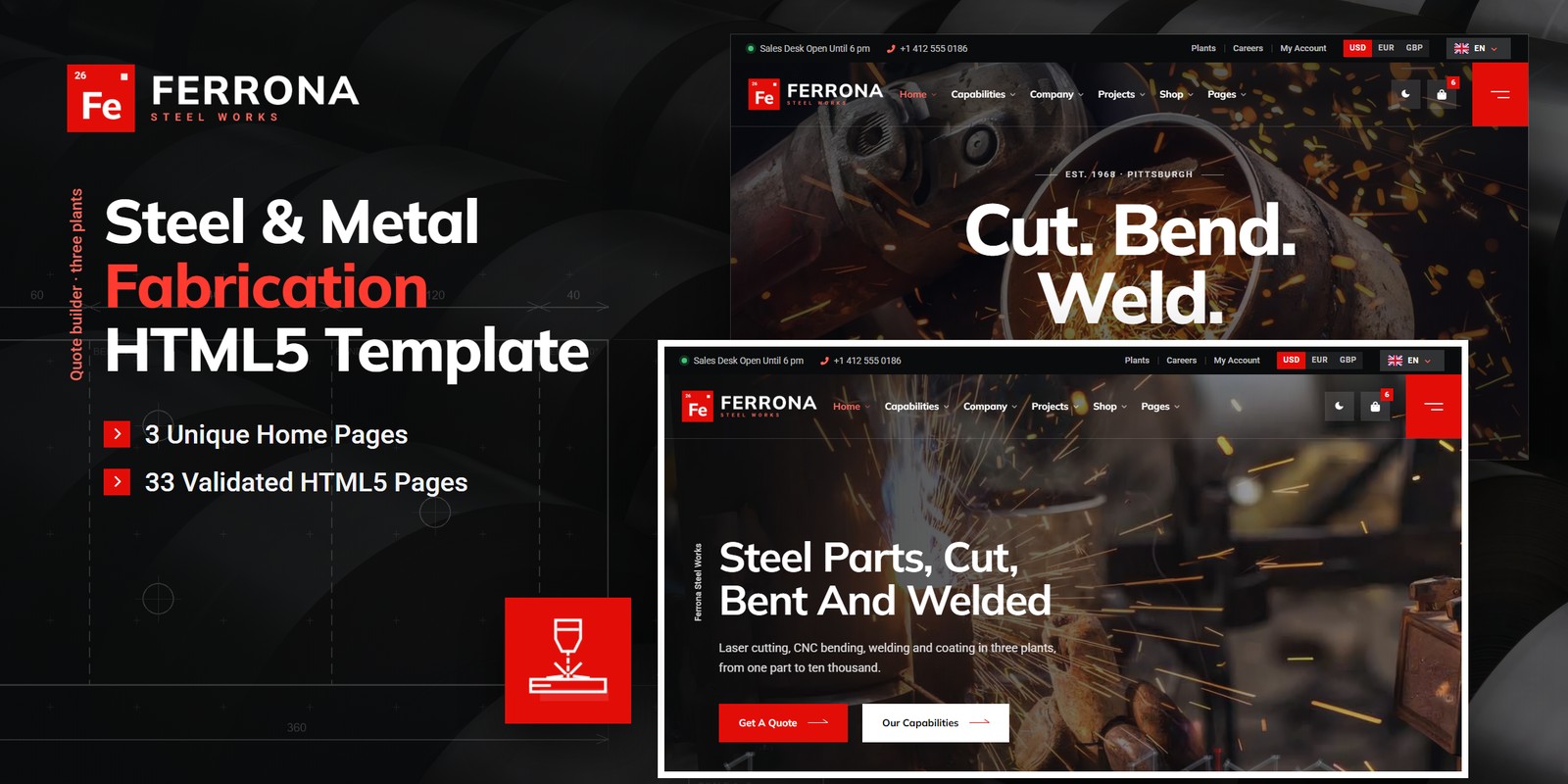 Ferrona template home pages