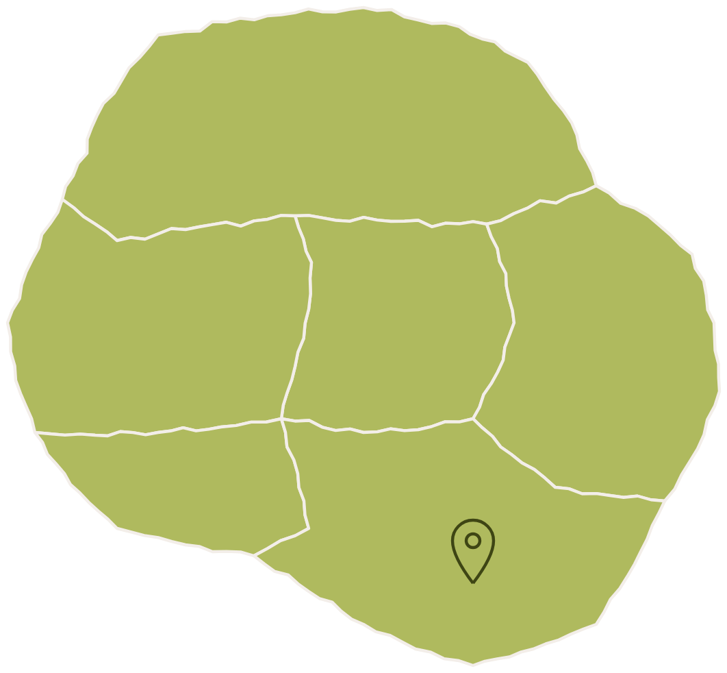 Map of the county with the packing shed in Petaluma