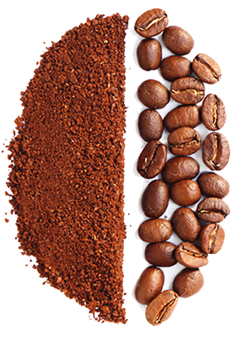 Coffee beans and grounds