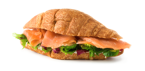 A smoked salmon sandwich