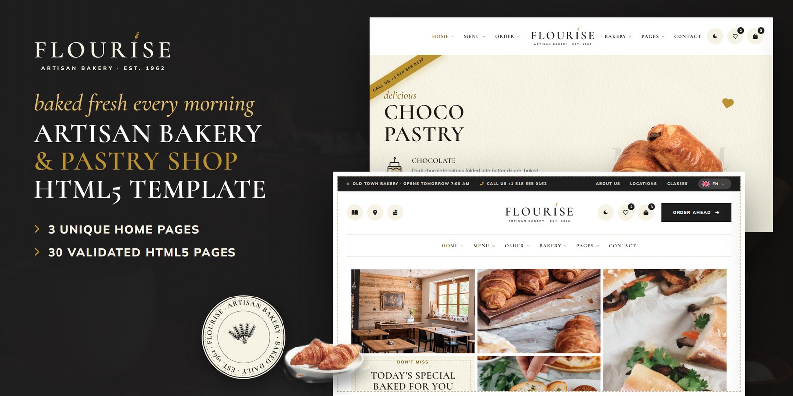 Flourise template home pages