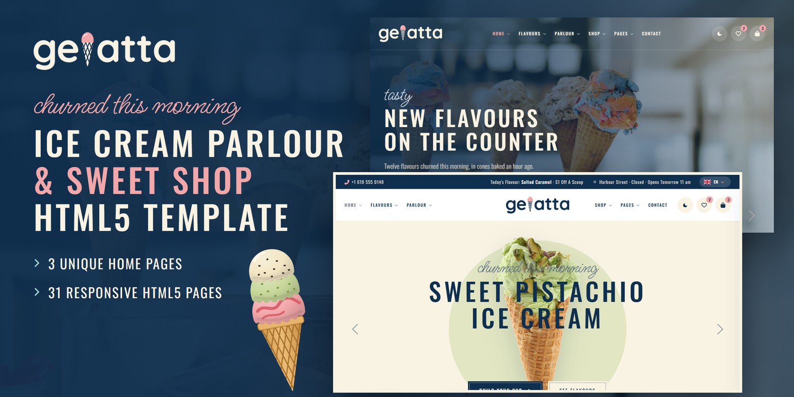 Gelatta template home pages