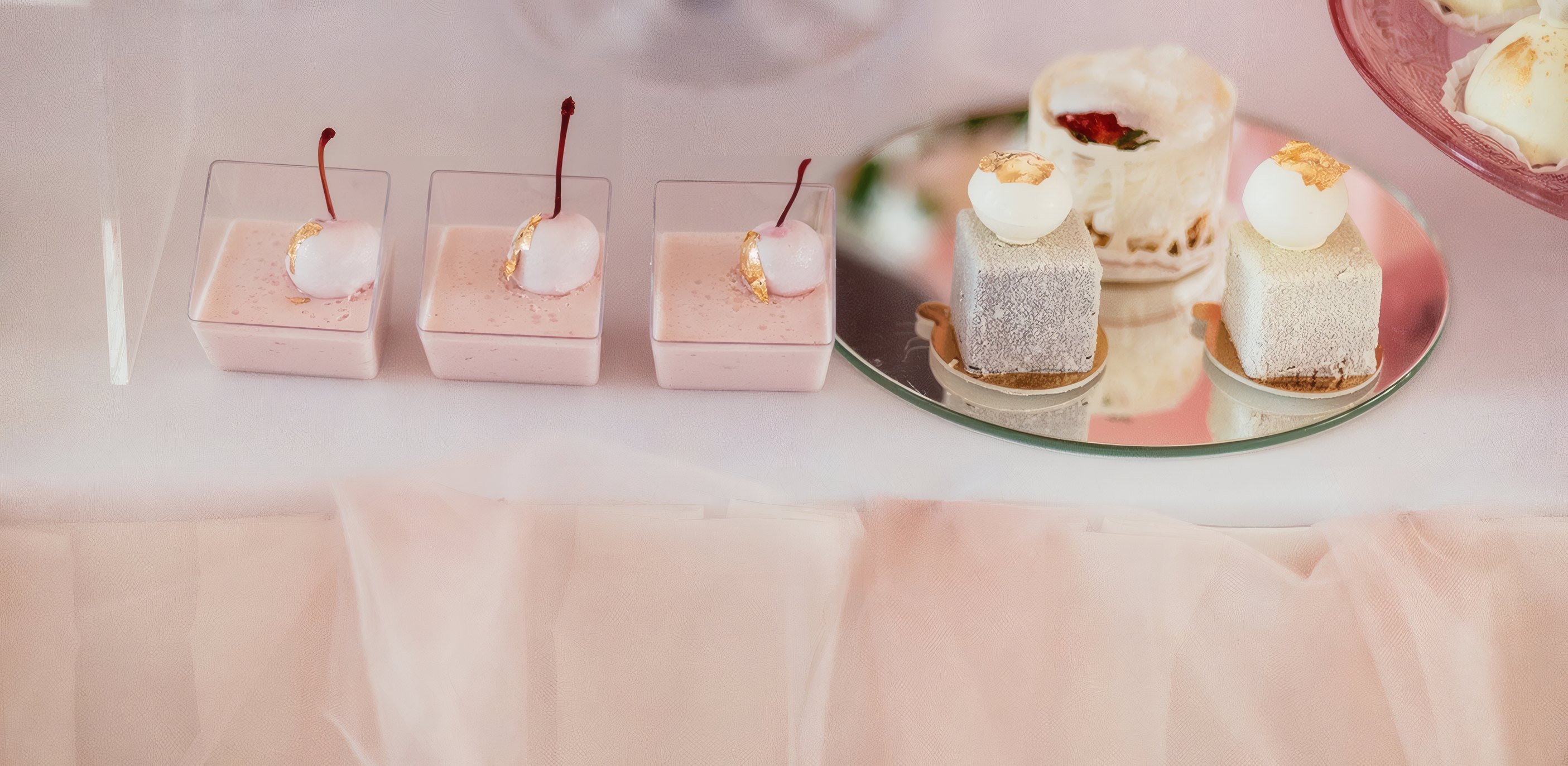 A pink dessert table