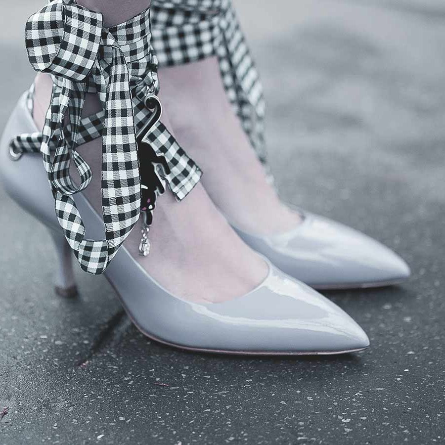Gingham Bow Slingbacks
