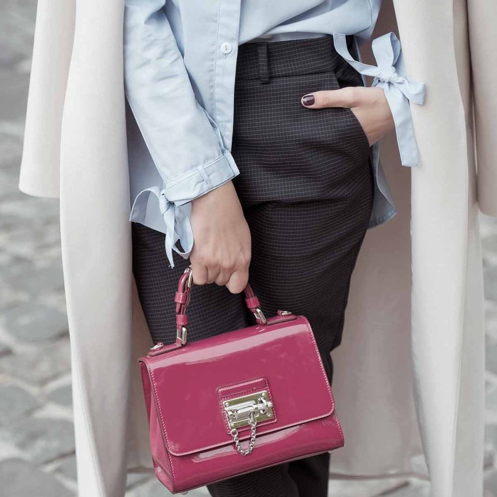 Raspberry Top-Handle Bag