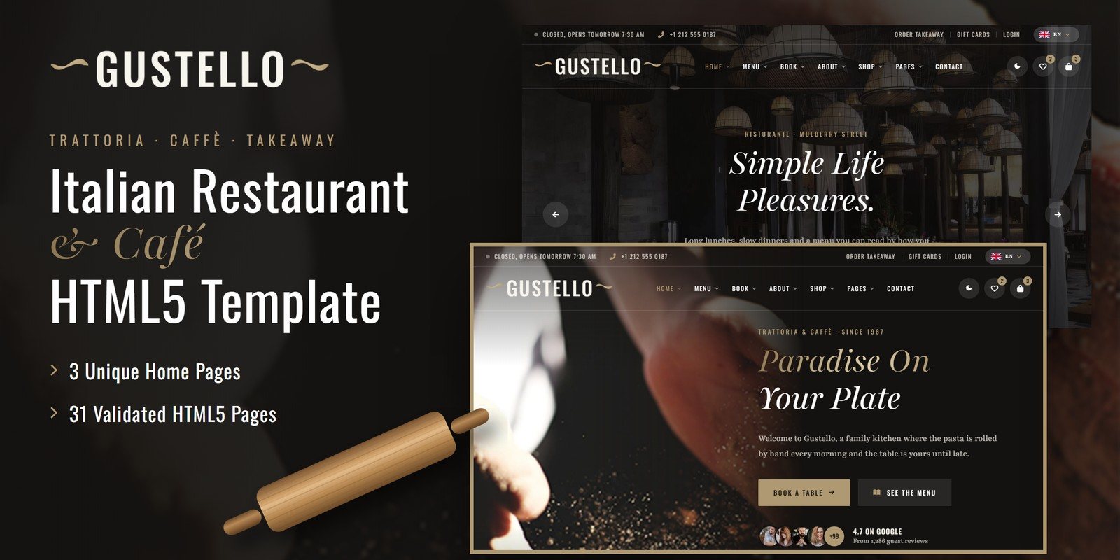 Gustello template home pages