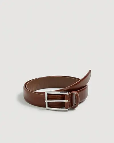 Grain leather belt