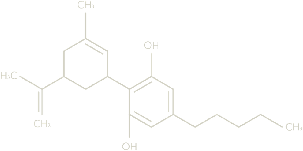 The skeletal formula of cannabidiol