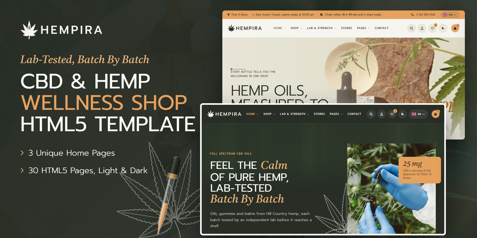 Hempira template home pages