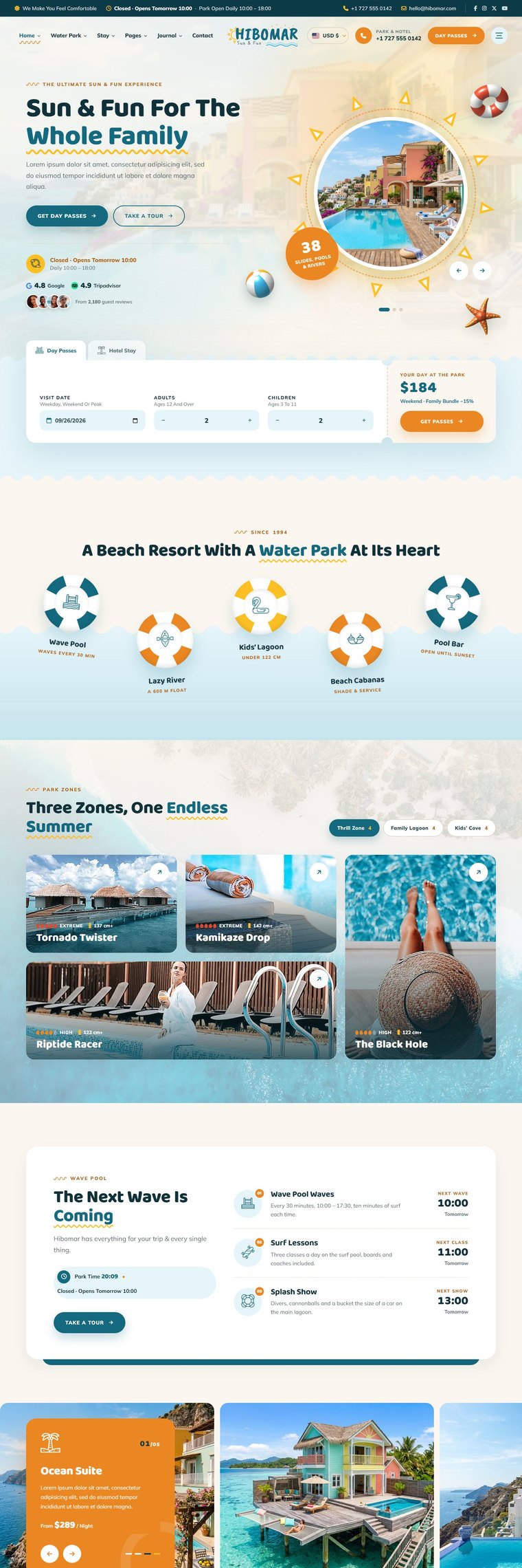 The Hibomar home page, from the top