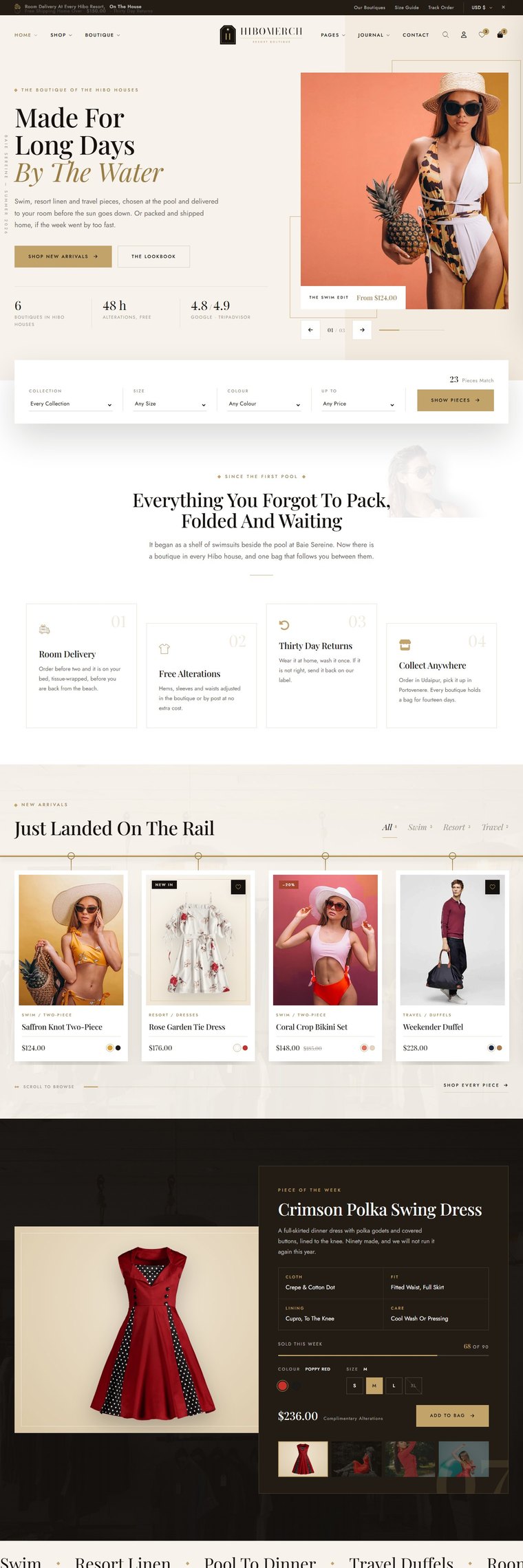 The Hibomerch home page, from the top