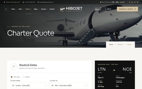 Hibojet: Charter Quote